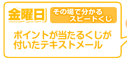 金曜日その場で分かるスピードくじ　現金5000円が当たるくじが付いたテキストメール