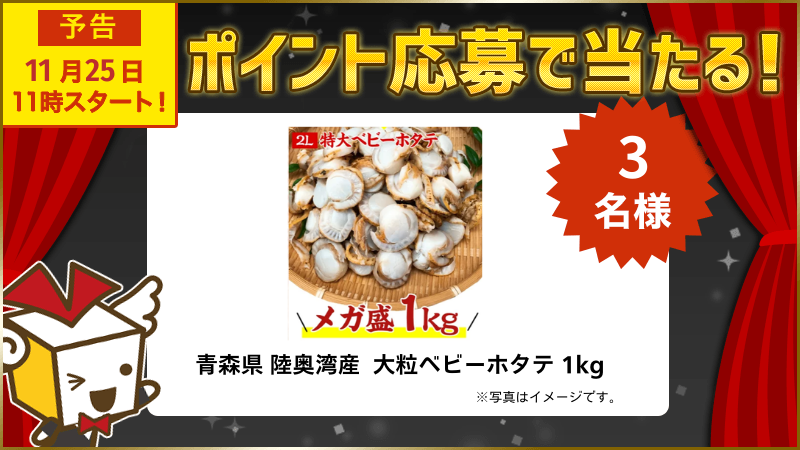 青森県 陸奥湾産 大粒ベビーホタテ 1kg