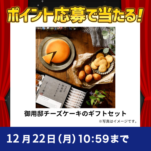 2025年12月ポイントで応募キャンペーン①(御用邸チーズケーキのギフトセット)