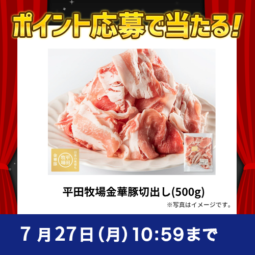2026年7月ポイントで応募キャンペーン②平田牧場金華豚切出し(500g) 