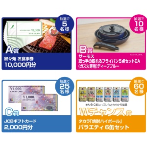 お食事券・調理家電・ギフトカード・宝酒造