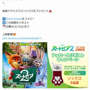 映画『ズートピア2』クリスマスソックス