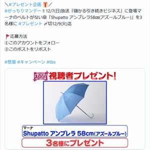 マーナのベルトがない傘