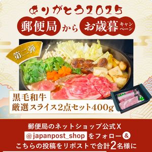 黒毛和牛 厳選スライス2点セット 400g