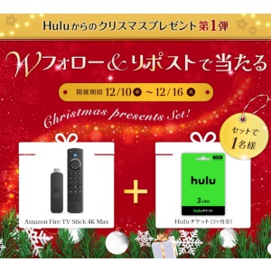 Amazon FireTV Stick 4K Max＆Huluチケット(3ヶ月分)