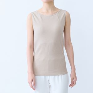 ゆるここカップ付き綿混リブタンク