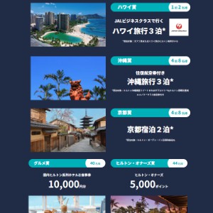 JALビジネスクラスで行くハワイ旅行3泊 他