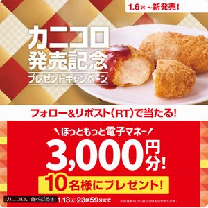 ほっともっと 電子マネー3,000円分