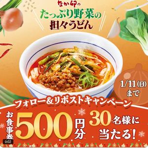 なか卯 お食事券500円分