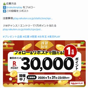楽天ポイント30,000ポイント