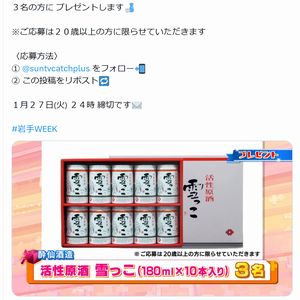 酔仙酒造「雪っこ」10本入り