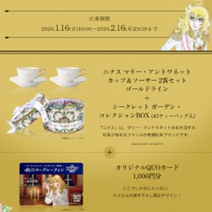 ニナス マリー・アントワネット カップ&ソーサー2客セット＆紅茶セット＆QUOカード1,000円分