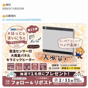 賞品画像：大風量パネルセラミックヒーター