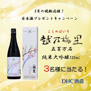 賞品画像：越乃梅里 五百万石 純米大吟醸720ml