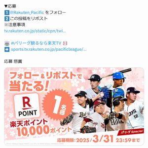 楽天ポイント10,000ポイント