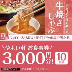 やよい軒お食事券3,000円分