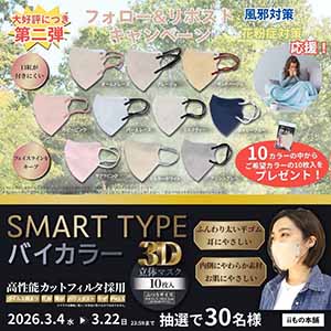 3D立体マスク バイカラー 10枚入