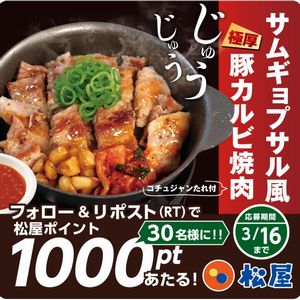 松屋ポイント1000pt