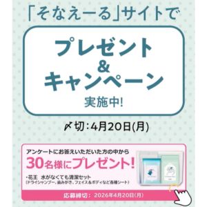 賞品画像：花王 水がなくても清潔セット(ドライシャンプー等)