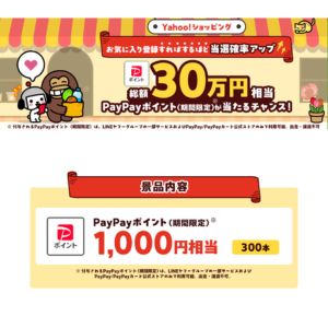 PayPayポイント1,000円相当