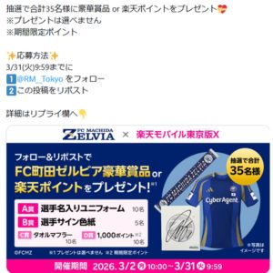 賞品画像：FC町田ゼルビア選手名入りユニフォーム 他