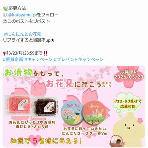 さくら漬+梅ひじき+にんにんコースター