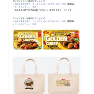 ゴールデンカレー2種＆コラボトートバッグ 他