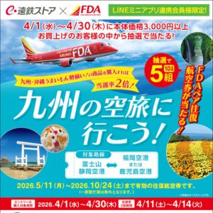 [静岡・九州]FDA 往復航空券