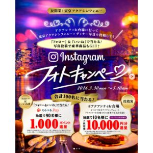 [東京]アクアシティお台場利用券1万円分 他