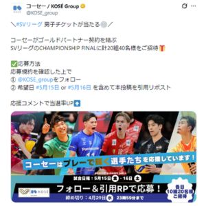 [神奈川]バレーボールSVリーグ ペア招待チケット