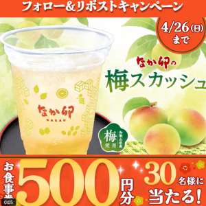 なか卯お食事券500円分