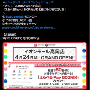 えらべるPay 500円分
