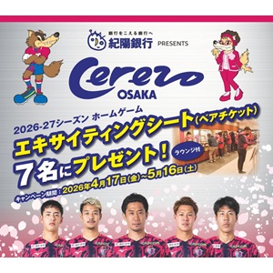 セレッソ大阪 ホームゲーム エキサイティングシート（ペア）
