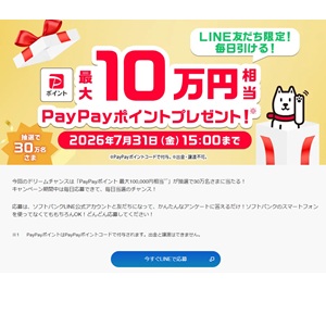 PayPayポイント最大10万円相当