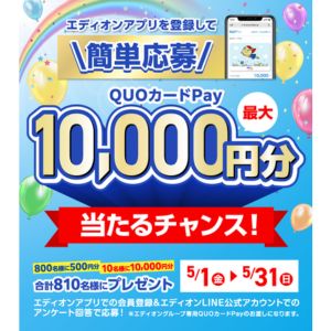 エディオングループ専用QUOカードPay1万円分 他