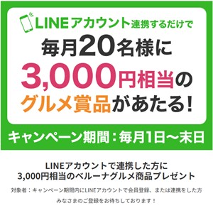 ベルーナグルメ商品3,000円相当