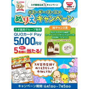 スギ薬局グループ専用QUOカードPay 5,000円分