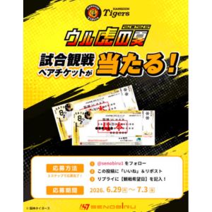 [兵庫]阪神タイガース「ウル虎の夏2026」観戦ペアチケット