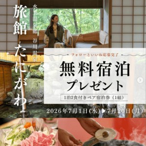 旅館たにがわ　ペア無料宿泊券