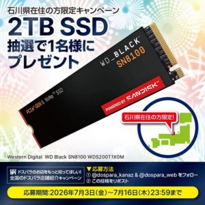 [石川]WD_BLACK SN8100 SSD 2TB