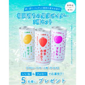 福岡育ちの果実サイダー3種セット