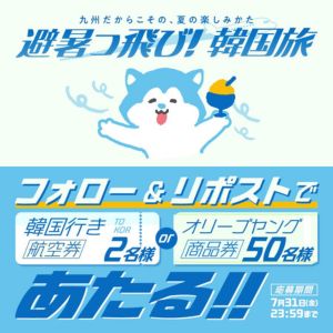 韓国行き航空券、オリーブヤング商品券