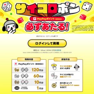 PayPayポイント最大120円相当 他