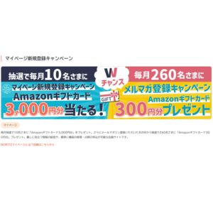 Amazonギフトカード3,000円分 他