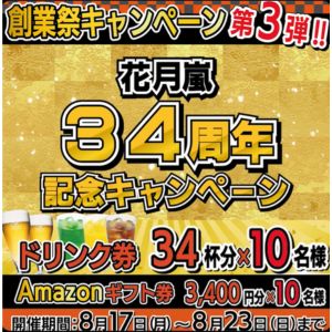 賞品画像：ドリンク券34杯分無料券 他