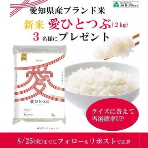 愛知県産新米「愛ひとつぶ」2kg