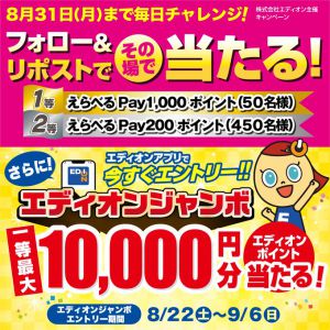 えらべるPay 最大1,000ポイント