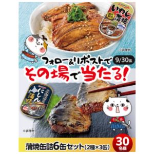蒲焼缶詰 6缶セット(いわし・にしん）