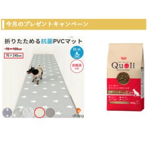 ペットプレイマット＆愛犬用フード