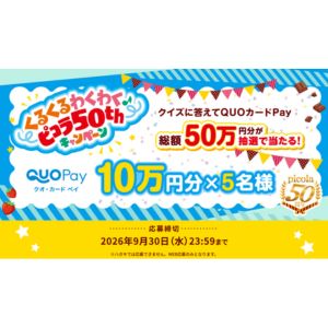 賞品画像：QUOカードPay10万円分